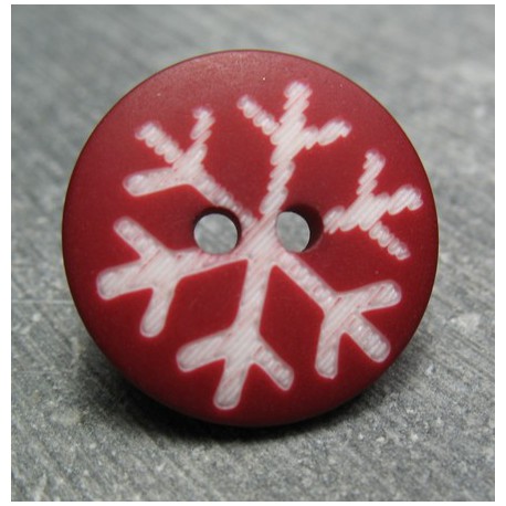 Bouton flocon rubis 18mm