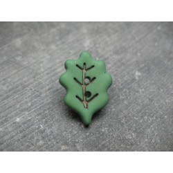Bouton feuille de chêne vert émeraude 25mm