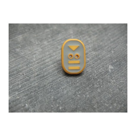 Bouton radio jaune gris 16mm