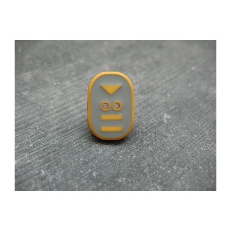 Bouton radio jaune gris 20mm