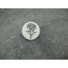 Bouton blanc fleur noire 18mm