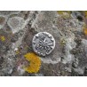 Bouton edelweiss métal vieil argent 27mm