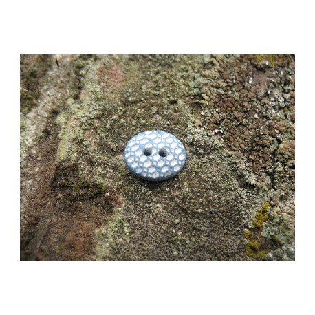 Bouton gaufre oval ciel 13mm