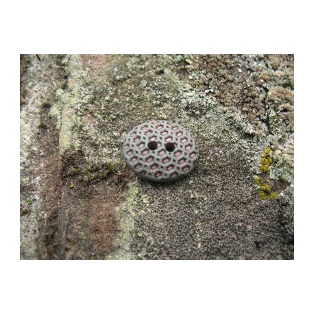 Bouton gaufre oval vert 15mm