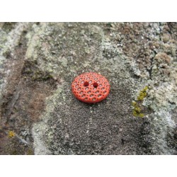 Bouton gaufre oval orange 13mm