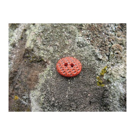 Bouton gaufre oval orange 13mm