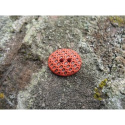 Bouton gaufre oval orange 15mm