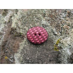 Bouton gaufre oval marron foncé 18mm