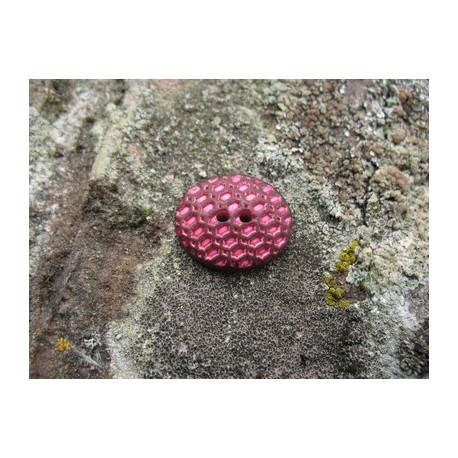 Bouton gaufre oval marron foncé 18mm