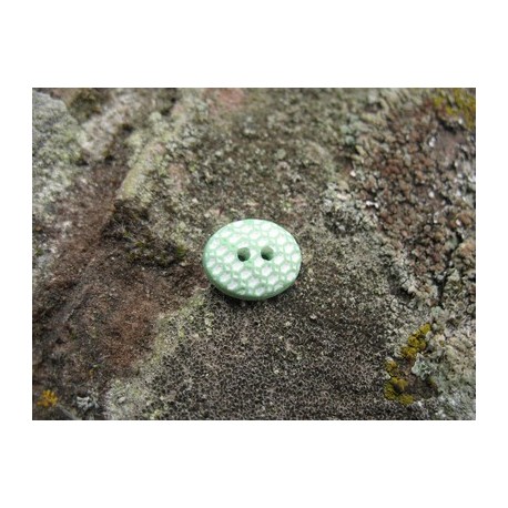 Bouton gaufre oval vert d’eau 13mm