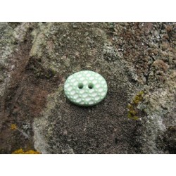 Bouton gaufre oval vert d’eau 15mm