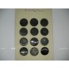 Plaque N°72 : 12 boutons Tahiti acier 27mm
