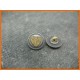 Bouton métal étain coeur résine beige 13mm