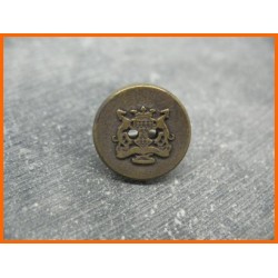 Bouton métallisé lévriers royaux vieil or 22 mm