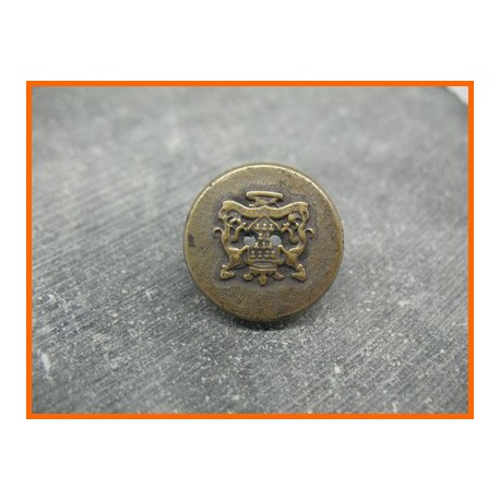 Bouton métallisé lévriers royaux vieil or 18mm