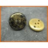 Bouton métallisé noir vieil or base dorée 22mm