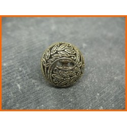 Bouton métallisé académie semi bombé vieil or 21mm