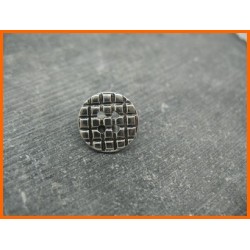 Bouton   métallisé gaufrette 15mm