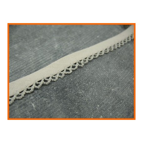 Biais + dentelle 12mm fini coloris lin