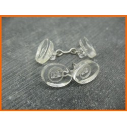 Boutons manchette résine translucide 15mm