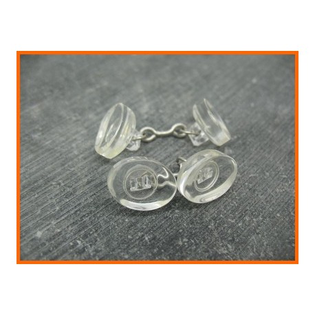 Boutons manchette résine translucide 15mm