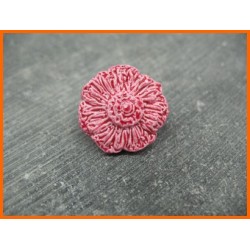 Bouton fleur émaillée verni rouge 22mm