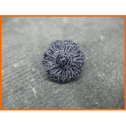Bouton fleur émaillée verni marine 18mm