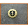 Bouton ancre métallisé émaillé or marine 18mm