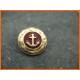 Bouton ancre métallisé émaillé or rubis 23mm