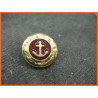 Bouton ancre métallisé émaillé or rubis 23mm