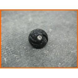 Bouton hélice strass noir 15mm