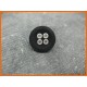 Bouton tissu 4 trous noir 18mm