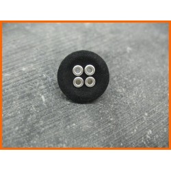 Bouton tissu 4 trous noir 18mm