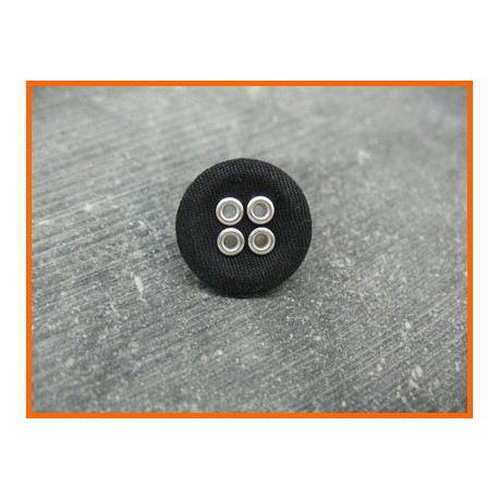 Bouton tissu 4 trous noir 18mm