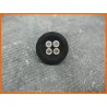 Bouton tissu 4 trous noir 18mm
