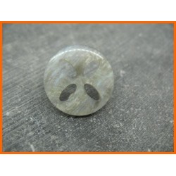 Bouton 4 trous oval gris bleu 25mm
