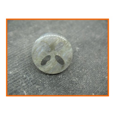 Bouton 4 trous oval gris bleu 25mm