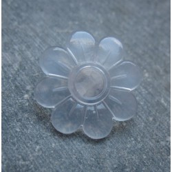 Bouton fleur transparent 22mm 