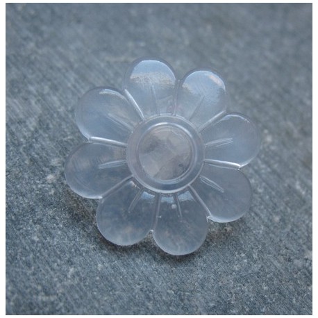 Bouton fleur transparent 22 mm b26