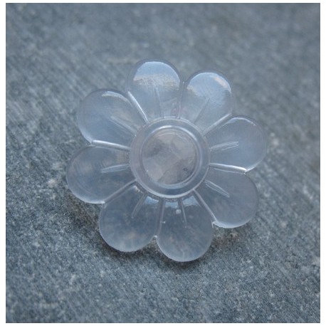 Bouton fleur transparent 22mm 