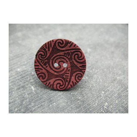 Bouton coco laser bordeaux 25mm