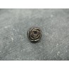 Bouton rose noir doré émaillé verni 12mm