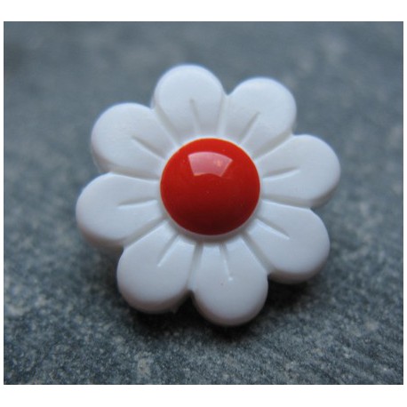 Bouton marguerite point rouge 15 mm b26