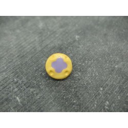 Bouton fleur 4 points jaune lavande 12mm