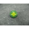 Bouton fleur 4 points vert jaune 15mm
