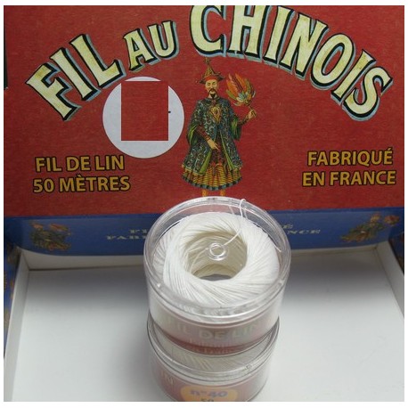 Fil au chinois  lin blanc  50 m
