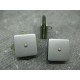 Bouton carré 3 couches pivotantes gris / verre fumé 21mm