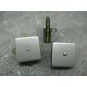 Bouton carré 3 couches pivotantes gris / verre fumé 21mm