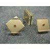 Bouton carré 3 couches pivotantes translucide / or 21mm
