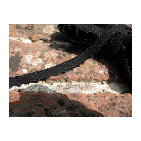 Elastique velours dentelle noir 10mm